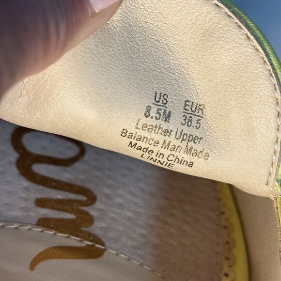 Sam Edelman Womens Lime cocktail color, Leather Slip-On Mules With Gold Buckle - Picture 7 of 7